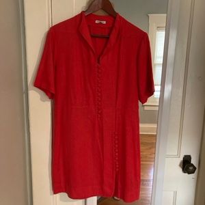 Red Linen Dress by Surface to Air - Size Small